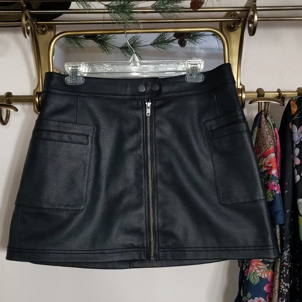 Free People faux leather mini skirt